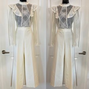 Talbot Quality Winter White Wide Leg Pants Size 2